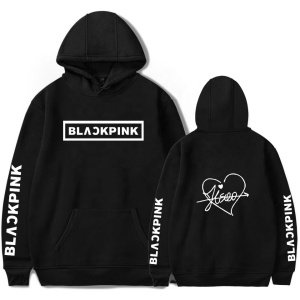 Blackpink kpop high quality custom  color & logo hoodies breathable black and white logo hip hop for men and women