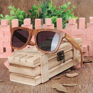BOBO BIRD Men's Brand Sunglasses Red Wood Frame Polarized Summer Eyewear Handmade Sun Glasses for Friends Dropshipping OEM 2017