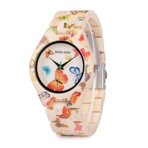 BOBO BIRD simple bamboo womens Wood Watch with for Ladies