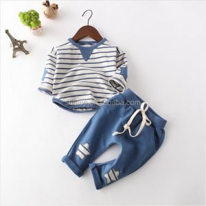 Boys Clothing Sets 2017 Fashion Style Kids Clothing Sets Long Sleeve Striped T-shirt+Pants 2Pc for Children Clothing