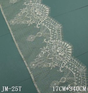 Chantilly lace trim 17cm gold shinning eyelash lace