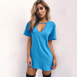 Cheap Price Custom Logo Printing Private Label Ladies Plain Short Sleeve Sexy V Neck T Shirts For Women