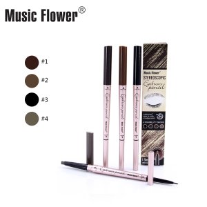 Cheap Price Top Quality Waterproof Stereoscopic Silky Music Flower Double Head Eyebrow Pen Automatic Pencil 4 colors Hot Selling