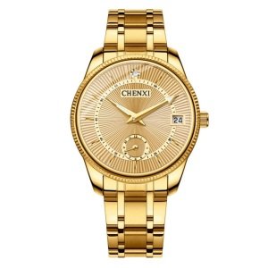 CHENXI Brand Set Women Golden Men Fashion Sport Quartz Watches Ladies Full Steel Business Waterproof Clock Relogio Masculino