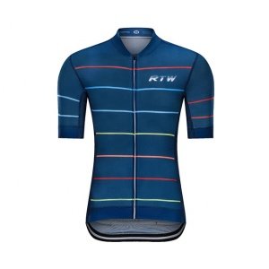 China custom blue short sleeve cycling jersey men