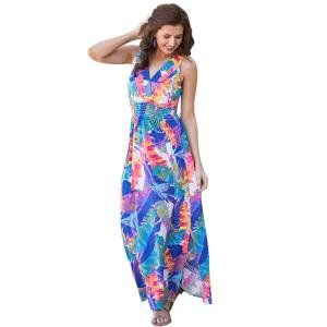 Clothes manufacturer small orders ladies sexy v neck floral print long maxi dresses