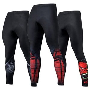 Cosplay 3D print pants factory wholesale superhero trousers men's fitness compression pants