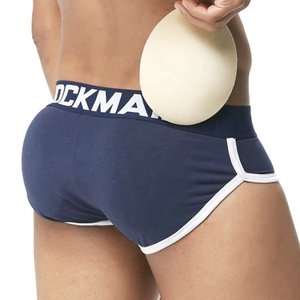 Cotton Front 3D Cup Men's Underwear Removable Invisible Pad Rich Buttocks Sexy Men's Boxer Briefs