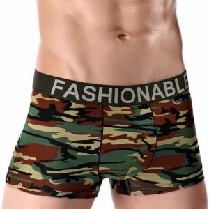 Cotton Printed Underwear Men's Fashion Camo Breathable Boxer Briefs