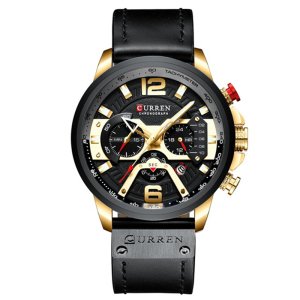 CURREN 8329 Men Quartz Watches Sport Casual Top Brand Luxury Military Leather Fashion Chronograph Wristwatch