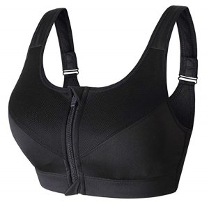 Custom Hot Girls Sexy High Support Push Up Front Zip Close Padded Sports Bra