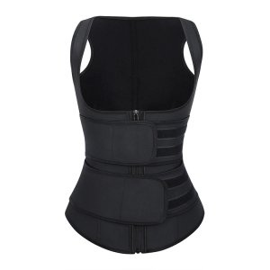 custom logo 2019 Wholesale tummy control 9 steel bone zipper body shaper slimming sweat latex waist trainer vest women