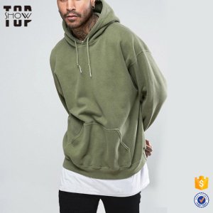 Custom logo men oversized hoodies drop shoulder hoodies in washed green