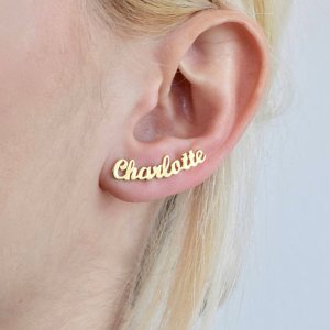 Custom Name Personalized Earring Jewelry Stainless Steel Letter Stud Earrings Minimalist Earrings Gift
