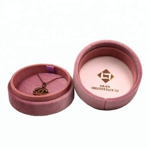 Custom Romantic Luxury Round Shape Velvet Jewelry Box Packaging For Necklace