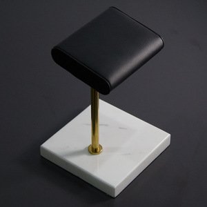 Customer's Logo Glass marble watch display stand with real leather