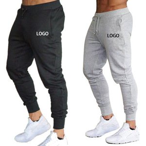 Customized Logo Printing Men Tracksuit Cotton Jogger Pants Sublimation Joggers Male Sport Wear Tapered Slim Fit Sweatpants Soft