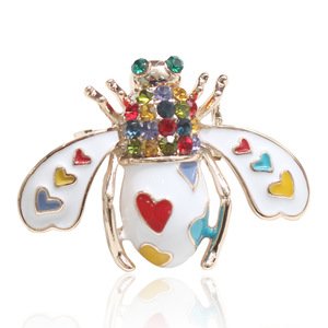 Cute Animal Rhinestone Insect Enamel Bee Brooch For women Safety Pins Cartoon Jewelry Wholesale and Custom