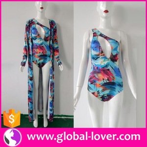 Designer Swimwear Lady One Shoulder Biknis Plus Size Lycra Swimwear