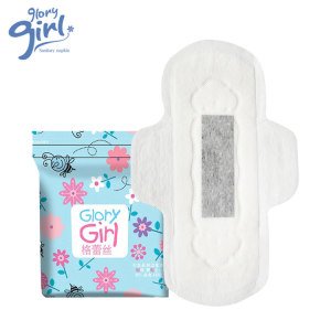 disposable ultra thin cotton menstrual bamboo charcoal towel sanitary napkin pad with anion chip for feminine on sale