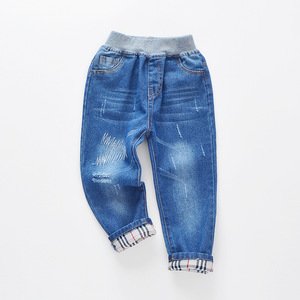 DRNN1901B03 2019 New design kids jeans pant fashion blue boys jeans cheap wholesale kids jeans