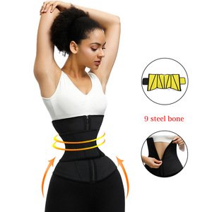 Drop shipping Oberlo OEM ODM latex zipper waist trainer slimming body shaper women sweat custom waist trimmer belt