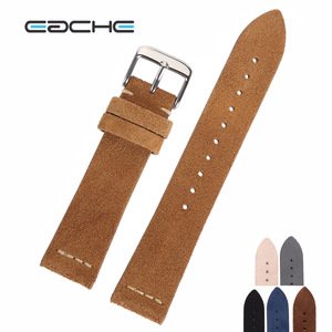 EACHE Handmade Suede Leather Watch Straps For Man &Women Silver Buckle (18mm 20mm 22mm)