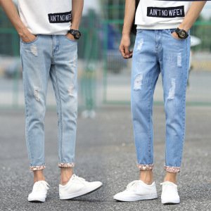 Embroidery Designs New Type Boys Damaged Jeans From China Factory