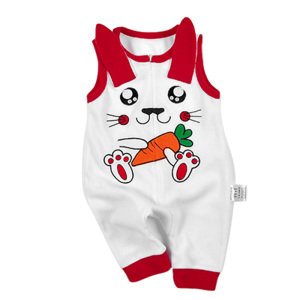 Embroidery Pattern Sleeveless Animal Baby Romper