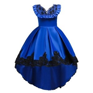 European and American style children's tail dress high-end flower girl dress 10 years old girl's birthday party dress 728