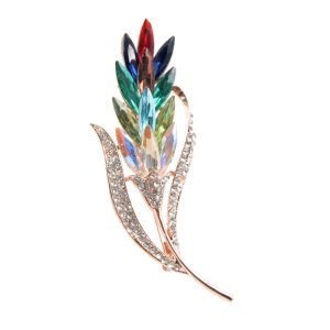Factory Direct Sale New Elegant Crystal Glass Flower Brooch Pins for Women Lady in Assorted Colors