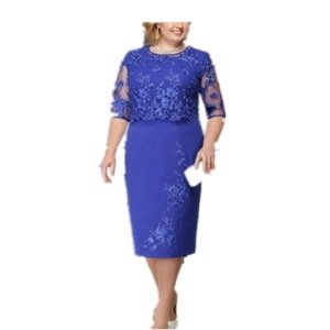 Fashion Clothing Office Women Dresses Ladi Plus Size Lace Dress