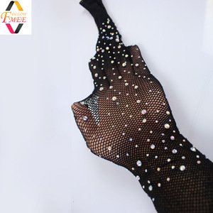 Fashion Crystal Rhinestone Pantyhose tan fishnet dance  stockings shiny rhinestones black fishnet tights