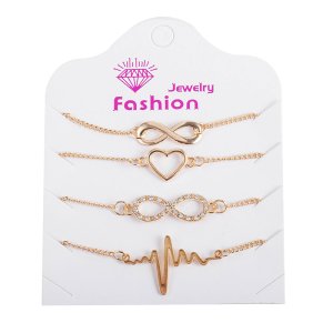 Fashion Gold Infinity Heart Bracelet Set For Women Wholesale NS8037280