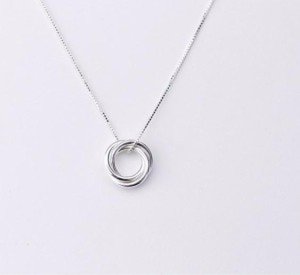 Fashion Jewelry 925 Sterling Silver Three Circle Pendant Necklace