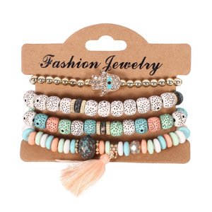 Fashion Jewelry Tassel Bracelet Bohemia Turquoise 4 pcs Women Bracelet