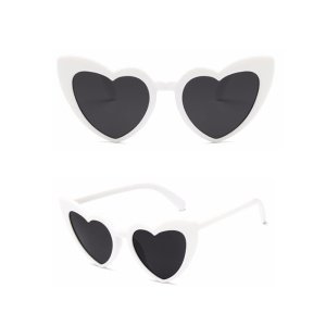 Fashion No Brand Style Women 2018 Vintage Christmas Gifts UV400 Cat Eye Heart Shaped Sunglasses