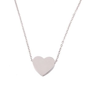 Fashion Personalized Stainless Steel Heart Blank Stamp Necklace