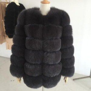 Fashion Women's Finland Fox Fur Coat Girls Tops Customized Sizes Long Sleeve Warm Fur Coat