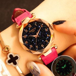 Fashion Women Watches 2019 Best Sell Star Sky Dial Clock Luxury Rose Gold Women's Bracelet Quartz Wrist Watches