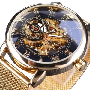 FORSINING 512 Men's Classic Skeleton Mechanical Hand-wind Watch Stainless Steel Bracelet Brand Luxury Hollow Popular Watch Saat