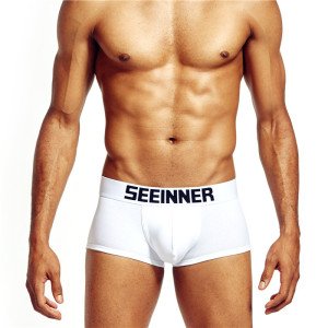 Free Sample Underwear Men white and black boxer shorts OEM Brand On Waist