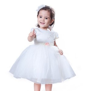 Free Shipping! Nimble Wholesale 1-4Y Flower Fashion White Embroidered Baby Dress Child Baby Dress Model White Girl Child Dress