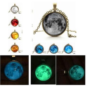 Full Moon Mysterious Star Gemstone Energy Glow In The Dark Luminous Pendant Necklace