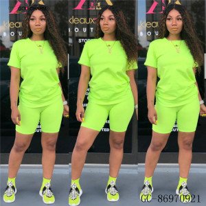 GC-86970921 Wholesale  African  Summer sport custom neon green women designer track jogging suit