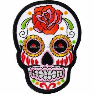 Golden supplier to produce custom skull embroidered patches for jackets and hoodies
