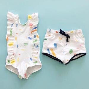 Guangzhou Private Label OEM  Custom Top quality UV protection lovely Girls Kids Swimwear
