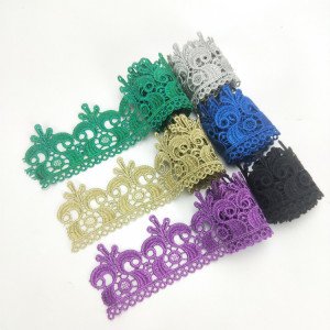 guipure colorful wholesale embroidered  trim lace for making lace crown