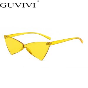 GUVIVI Triangle sunglasses customize ocean color lenses Rimless Sunglasses women your own brand