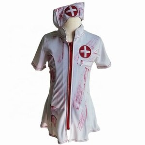 Halloween Costumes for  Female Horrible bloody Zombie nurse Cosplay